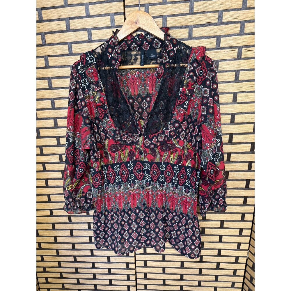 New Directions Black Pleated Blouse Size 1X